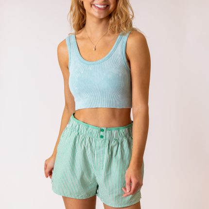 Scoop Neck Padded Cropped Tank